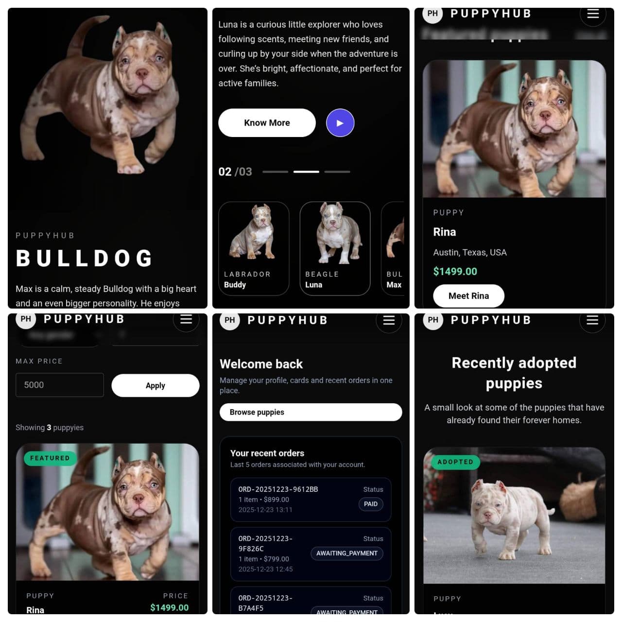 Puppy Hub Website