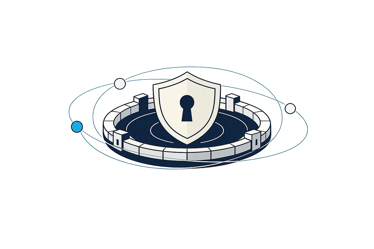 Illustration of a shield protecting a system